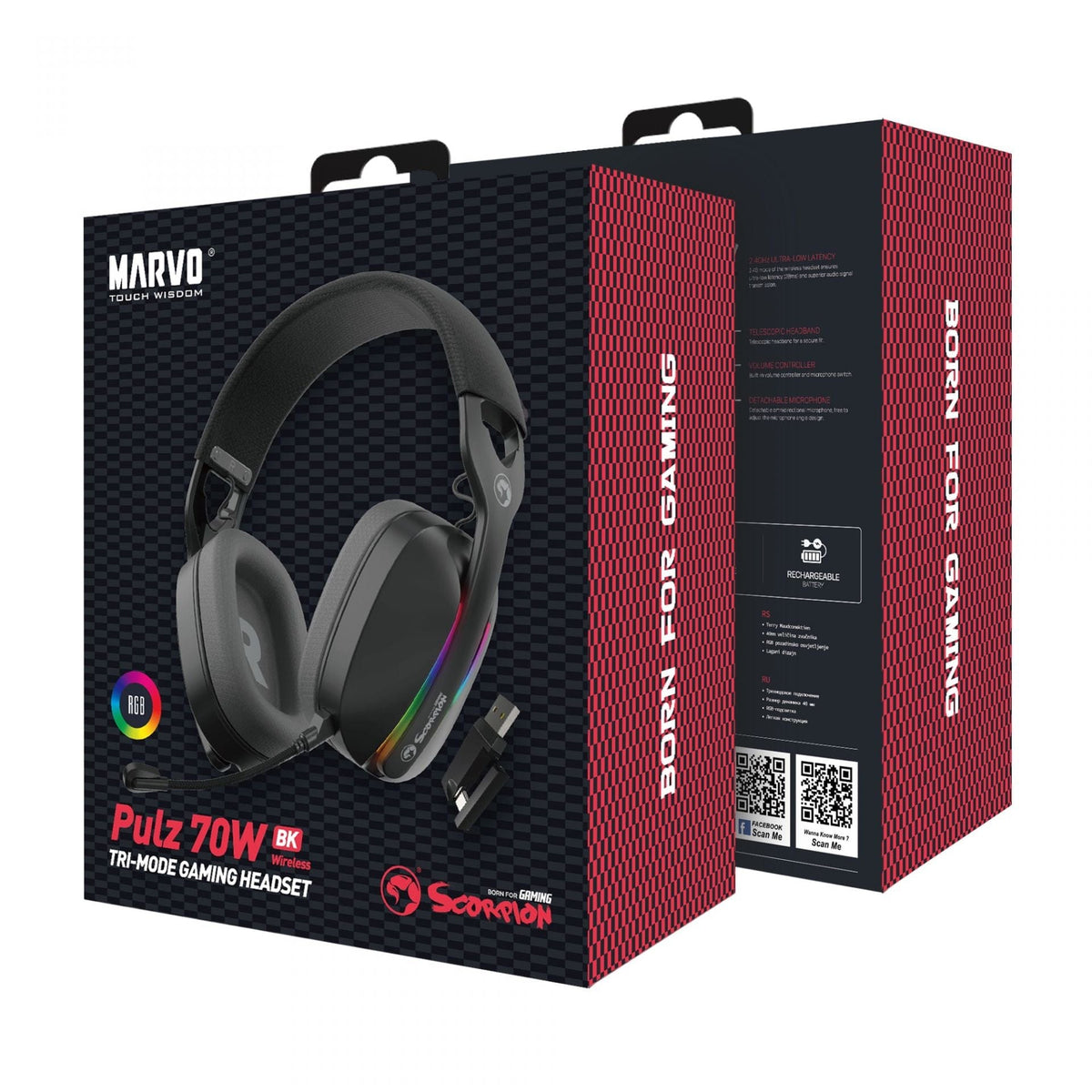 MARVO HG9086W BK WIRELESS HEADSET 6932391933664