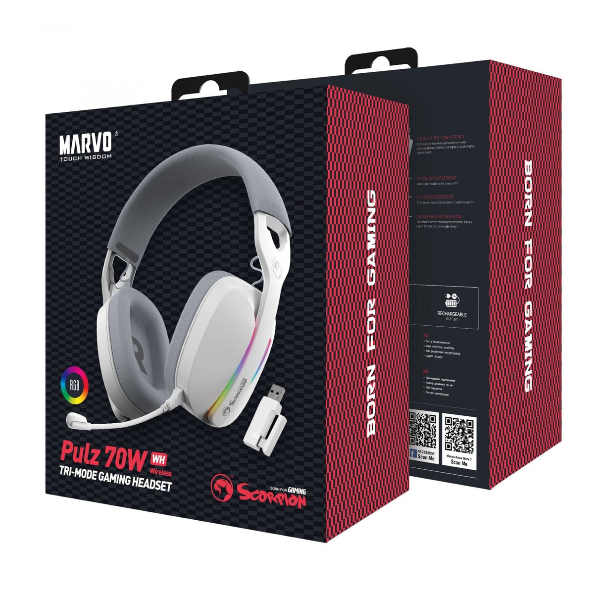 MARVO HG9086W WH WIRELESS HEADSET 6932391933671