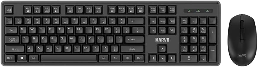 MARVO OFFICE WS005 HR BK WIRELESS COMBO BLACK SLO/CRO LAYOUT 6932391937112