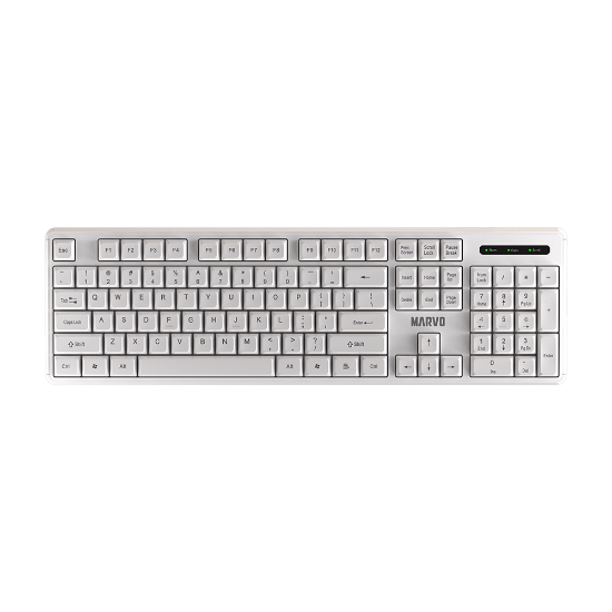 MARVO OFFICE WS005 HR WH WIRELESS COMBO WHITE SLO/CRO LAYOUT 6932391937129