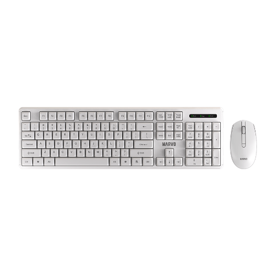 MARVO OFFICE WS005 HR WH WIRELESS COMBO WHITE SLO/CRO LAYOUT 6932391937129
