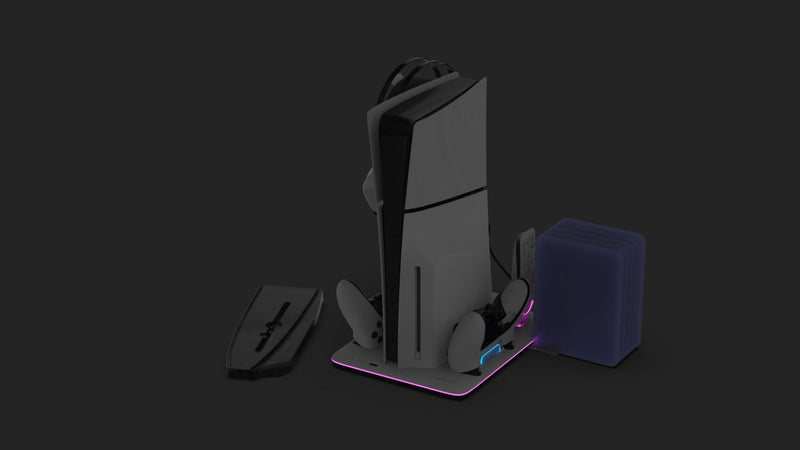 MAXX TECH PS5 STANDARD & SLIM DLX LED MULTI-FUNCTION CHARGING STAND 5055957705527