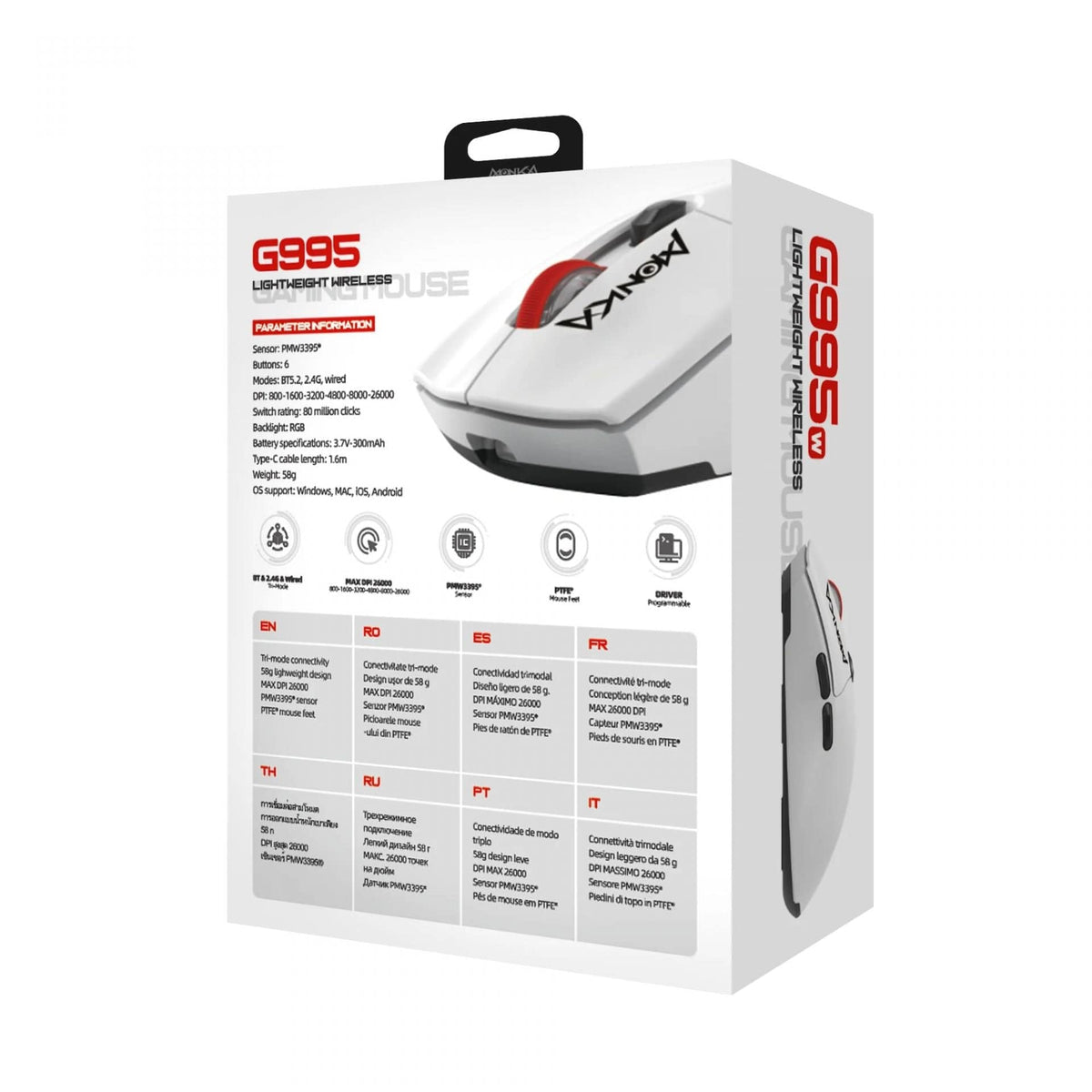MONKA G995W  GURU WIRELESS MOUSE 6932391932124