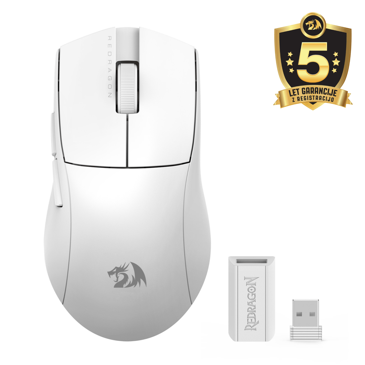 MOUSE - REDRAGON K1NG STANDARD M916-STD-1K  2.4G/BT/WIRED - WHITE 6950376727473