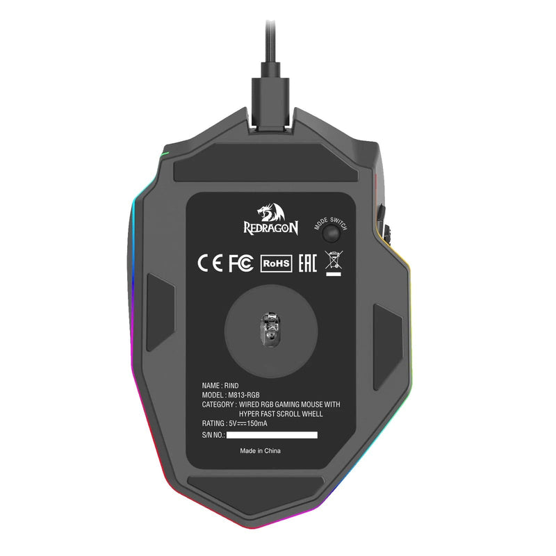 MOUSE - REDRAGON RIND M813-RGB WIRED 6950376721556