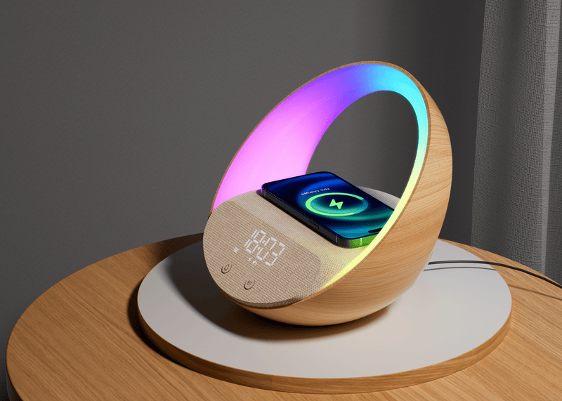 MOYE AURORA GLOW LAMP WITH CLOCK WIRELESS SPEAKER AND CHARGER 8605042622276