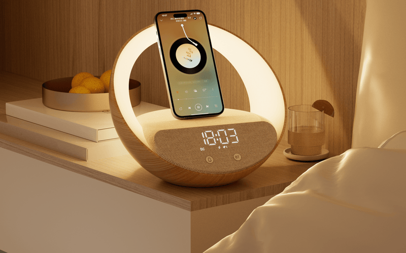 MOYE AURORA GLOW LAMP WITH CLOCK WIRELESS SPEAKER AND CHARGER 8605042622276