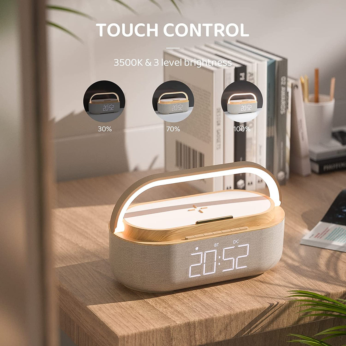 MOYE AURORA PLUS RADIO LAMP WITH CLOCK AND WIRELESS CHARGER 8605042604517