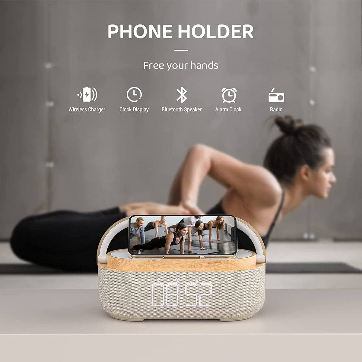 MOYE AURORA PLUS RADIO LAMP WITH CLOCK AND WIRELESS CHARGER 8605042604517