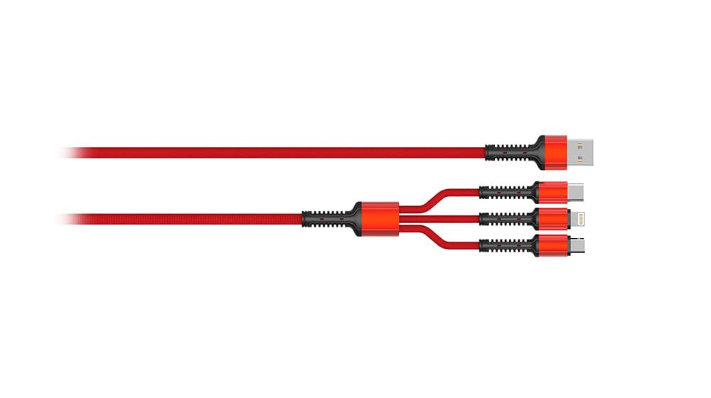 MOYE CONNECT 3 IN 1 USB DATA CABLE RED 8605042605309