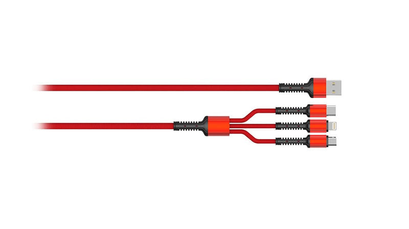 MOYE CONNECT 3 IN 1 USB DATA CABLE RED 8605042605309