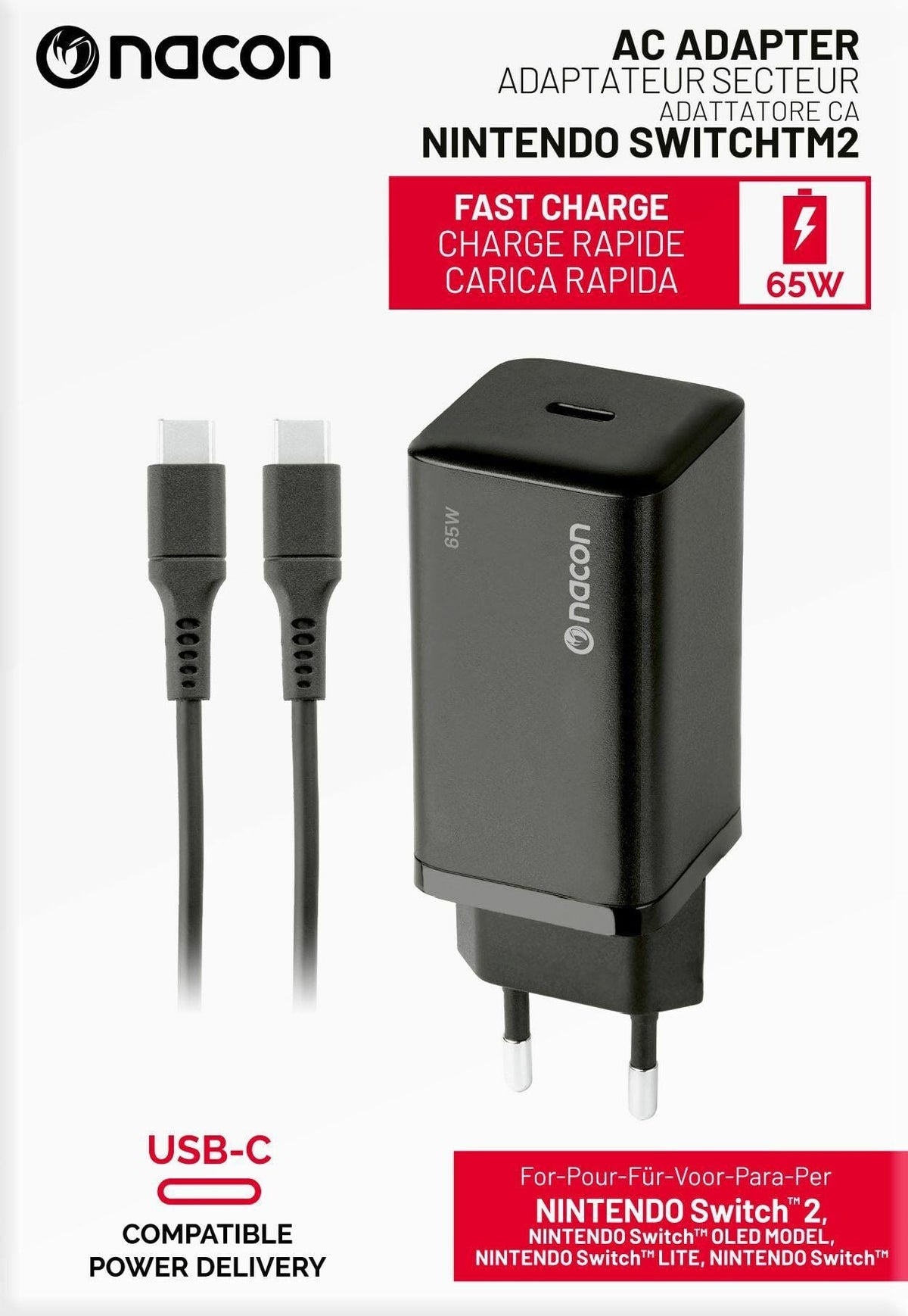 NACON SWITCH 2 AC CHARGER 65W USB-C 3665962028201