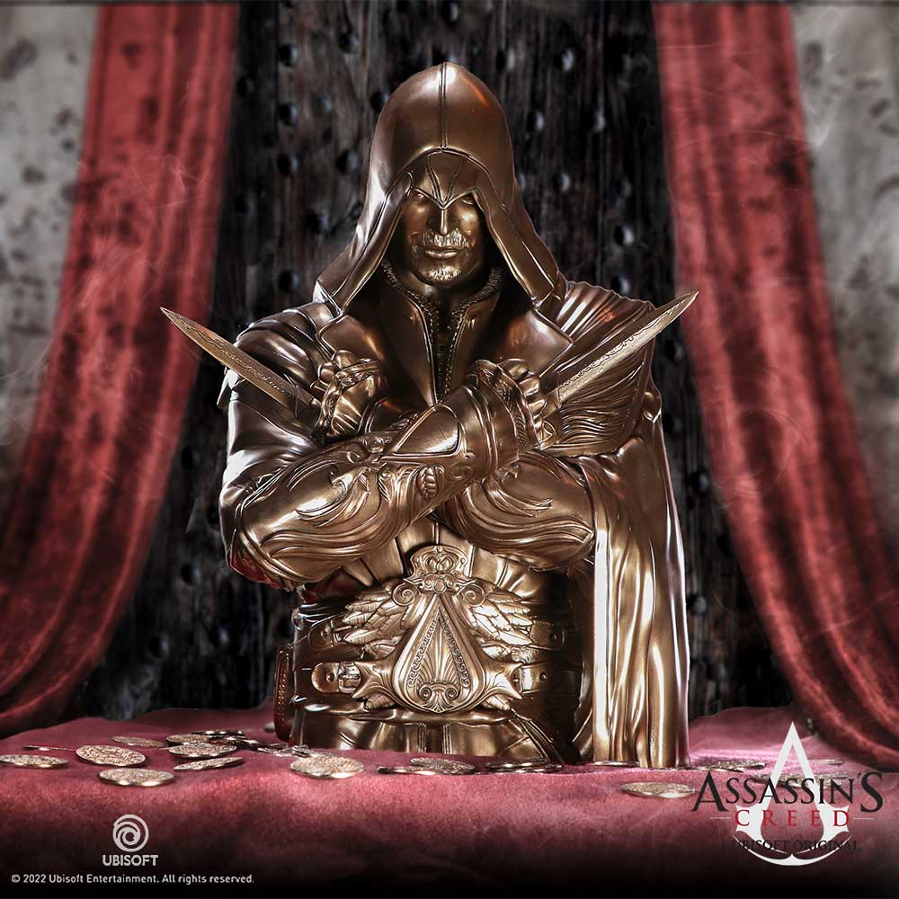 NEMESIS NOW ASSASSIN'S CREED® EZIO BUST BOX BRONZE 30CM 801269150686