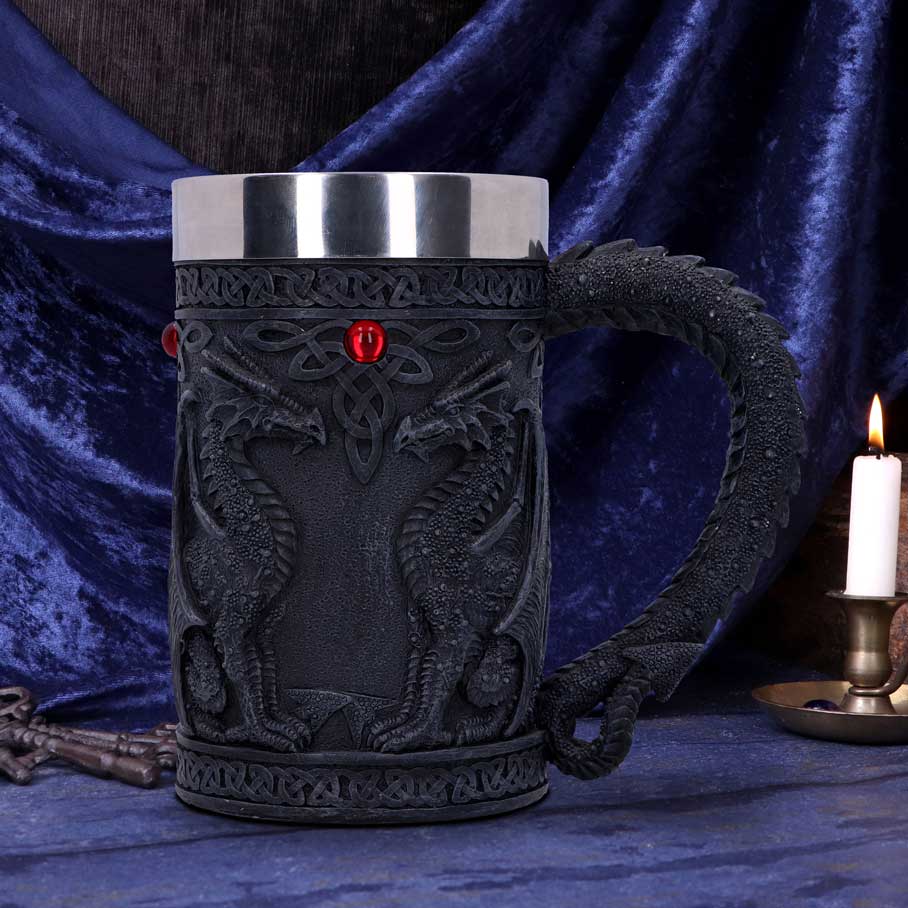 NEMESIS NOW BLACK WING TANKARD 16CM 801269067656