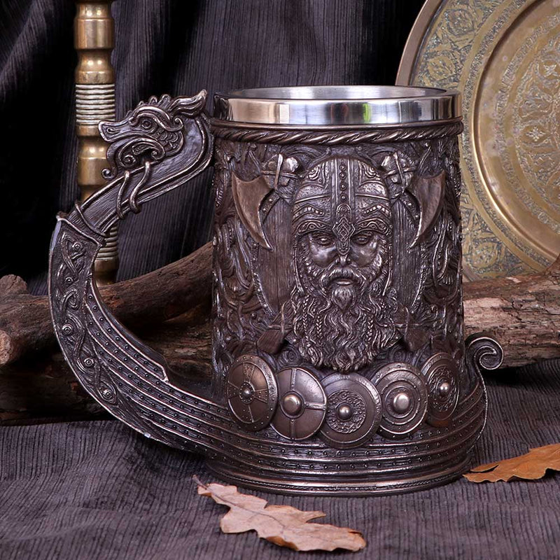 NEMESIS NOW BRONZE DRAKKAR VIKING TANKARD 15CM 801269135003