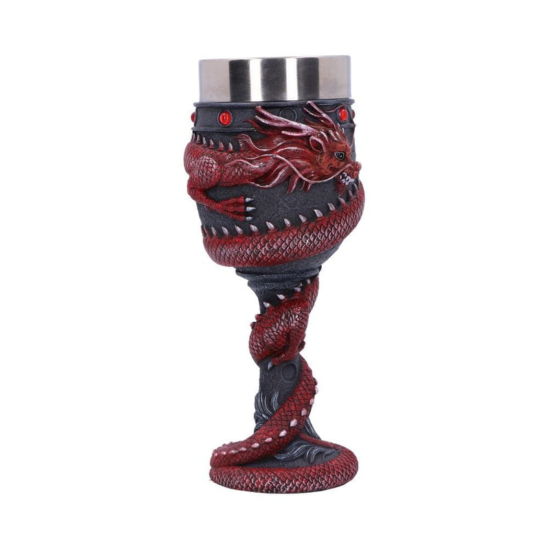 NEMESIS NOW DRAGON COIL GOBLET RED 20CM 801269146115