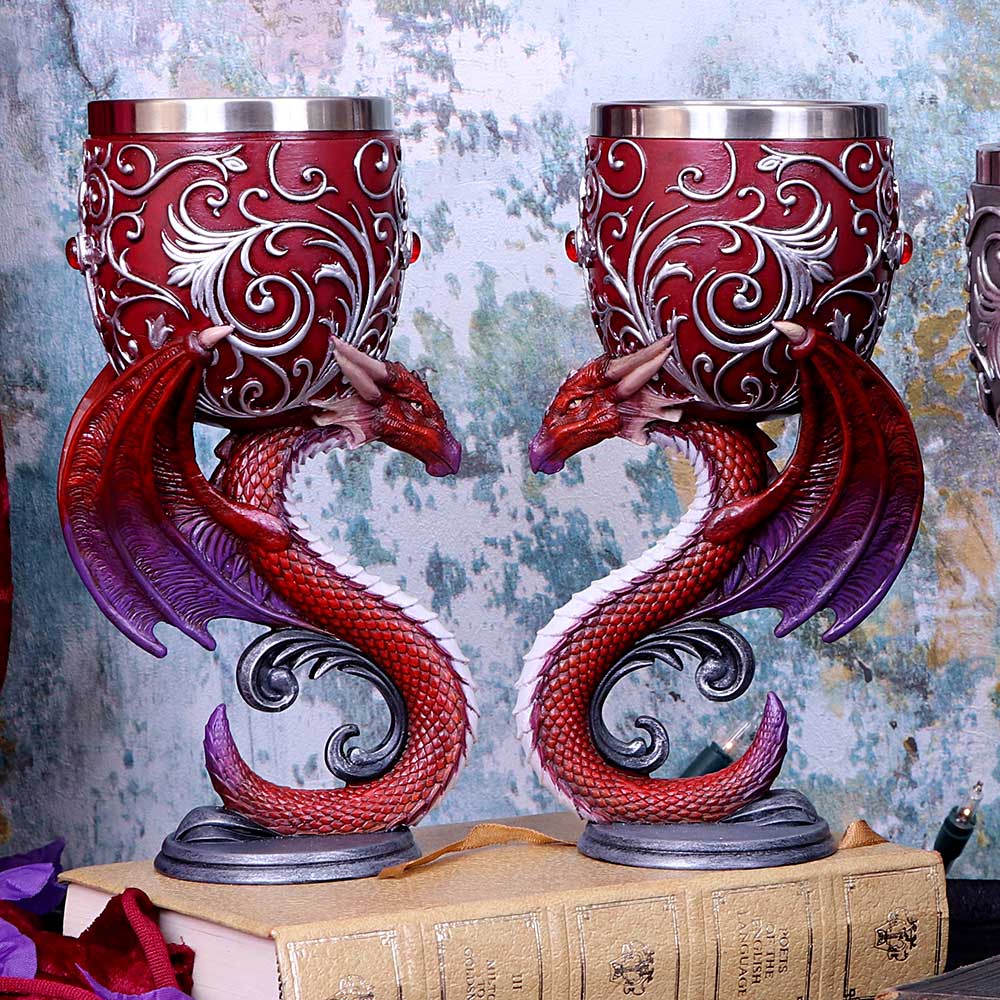 NEMESIS NOW DRAGONS DEVOTION GOBLETS 18.5CM (SET OF 2) 801269138790