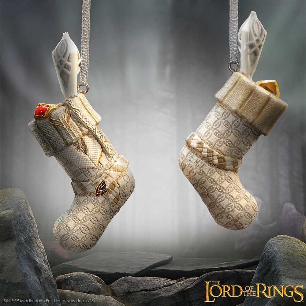 NEMESIS NOW LORD OF THE RINGS GANDALF THE WHITE STOCKING HANGING ORNAMENT 7.5CM 801269160302