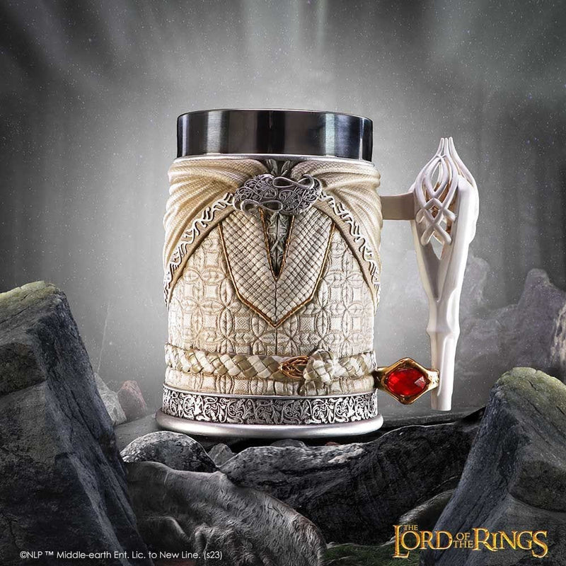 NEMESIS NOW LORD OF THE RINGS GANDALF THE WHITE TANKARD 15CM 801269152352