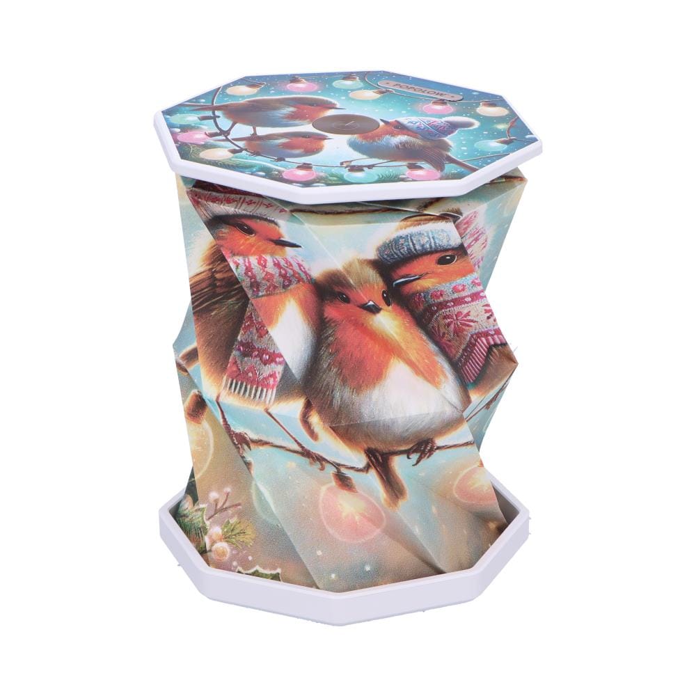 NEMESIS NOW WINTER ROBINS FOLDABLE LAMP 21CM 801269160388