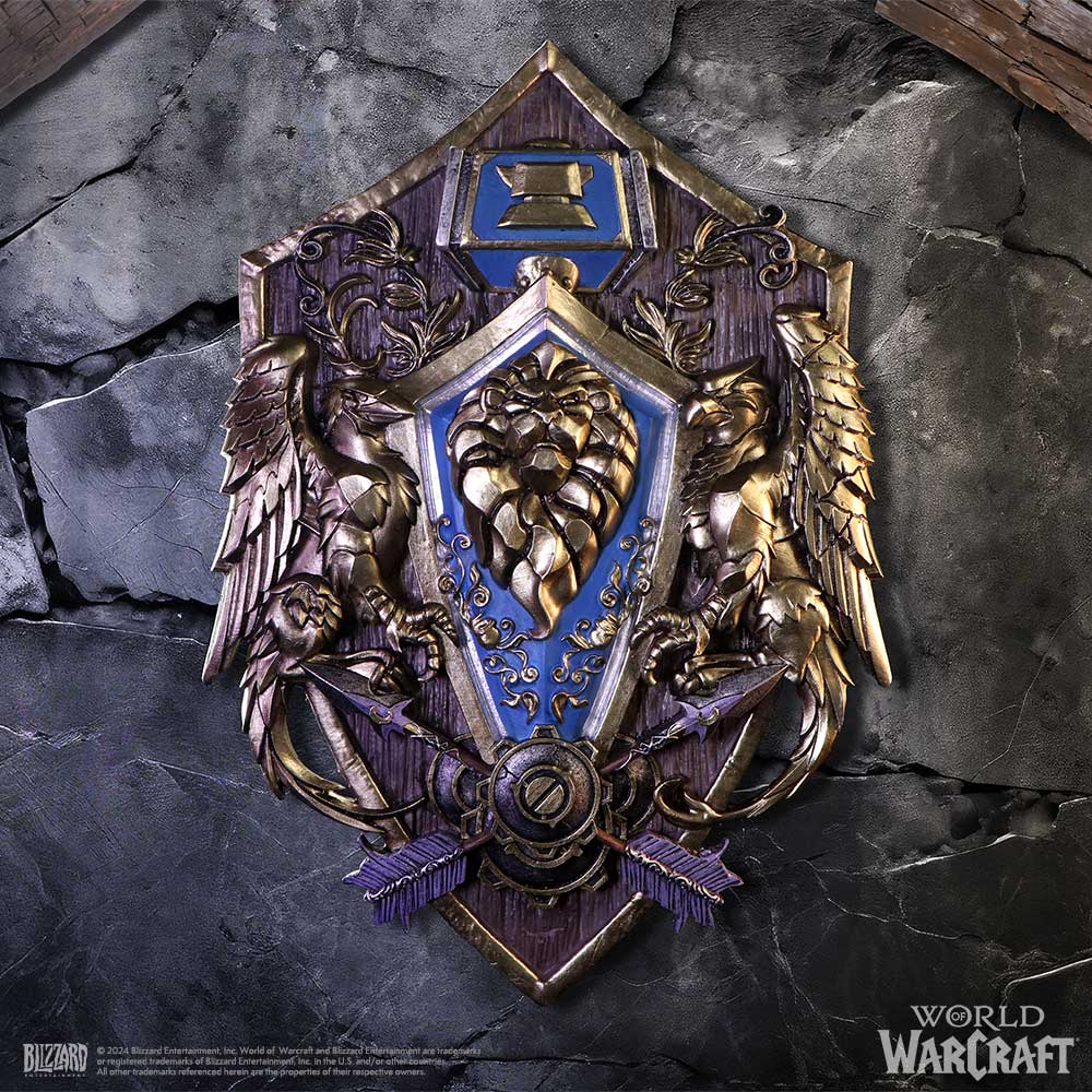NEMESIS NOW WORLD OF WARCRAFT ALLIANCE WALL PLAQUE 801269153182