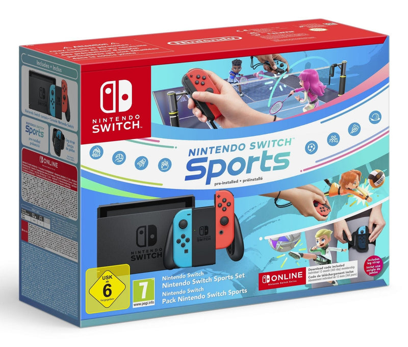 NINTENDO CONSOLE SWITCH V1.1 RED & BLUE + SWITCH SPORTS + NINTENDO ONLINE 12 MO 045496454012