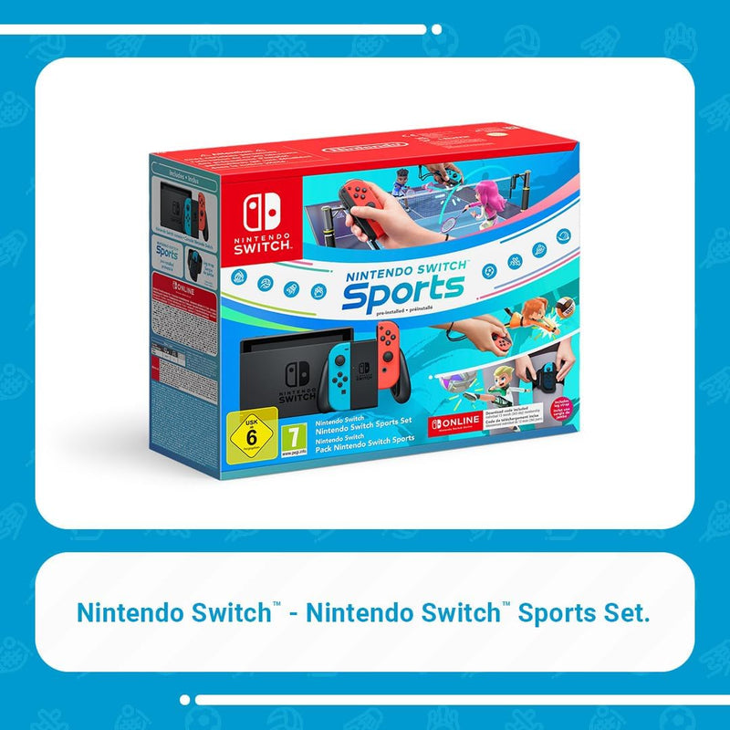 NINTENDO CONSOLE SWITCH V1.1 RED & BLUE + SWITCH SPORTS + NINTENDO ONLINE 12 MO 045496454012