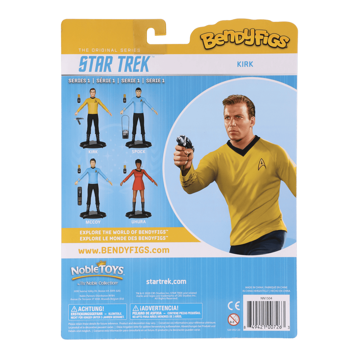 NOBLE COLLECTION - CBS - BENDYFIGS - KIRK 849421007263