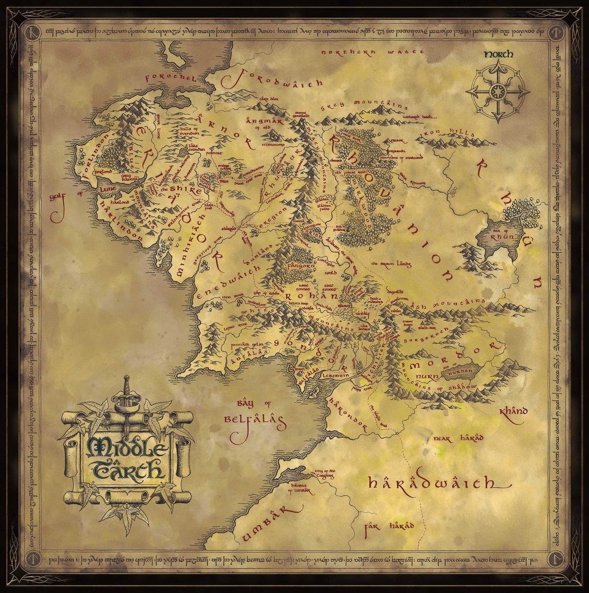 NOBLE COLLECTION - LORD OF THE RINGS - MIDDLE-EARTH MAP PUZZLE 849421009137