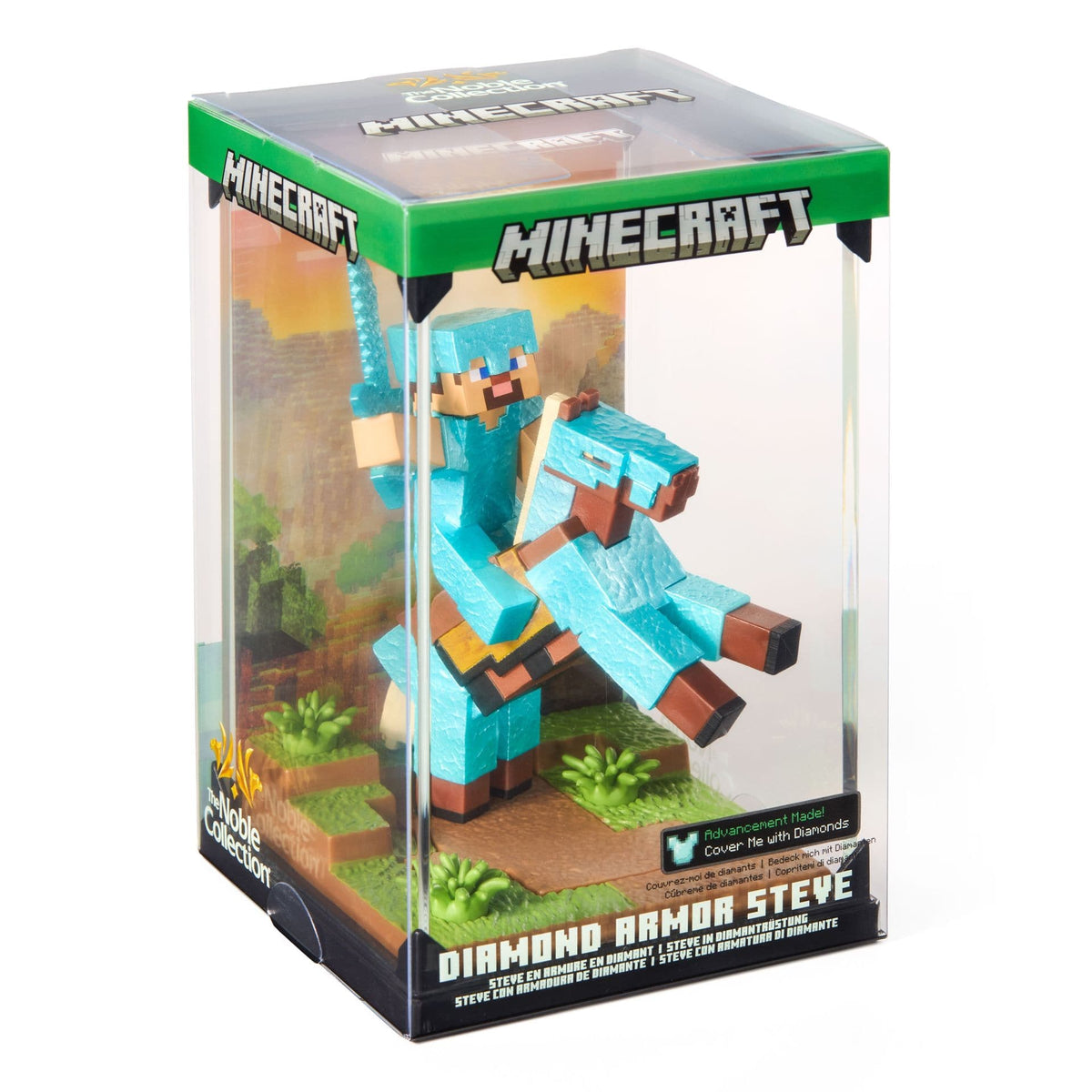 NOBLE COLLECTION - MINECRAFT - DIAMOND ARMOR STEVE AND HORSE 849421012731