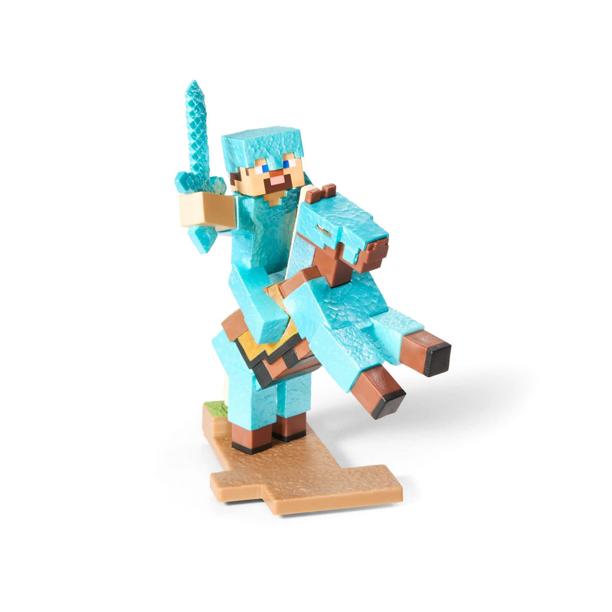 NOBLE COLLECTION - MINECRAFT - DIAMOND ARMOR STEVE AND HORSE 849421012731
