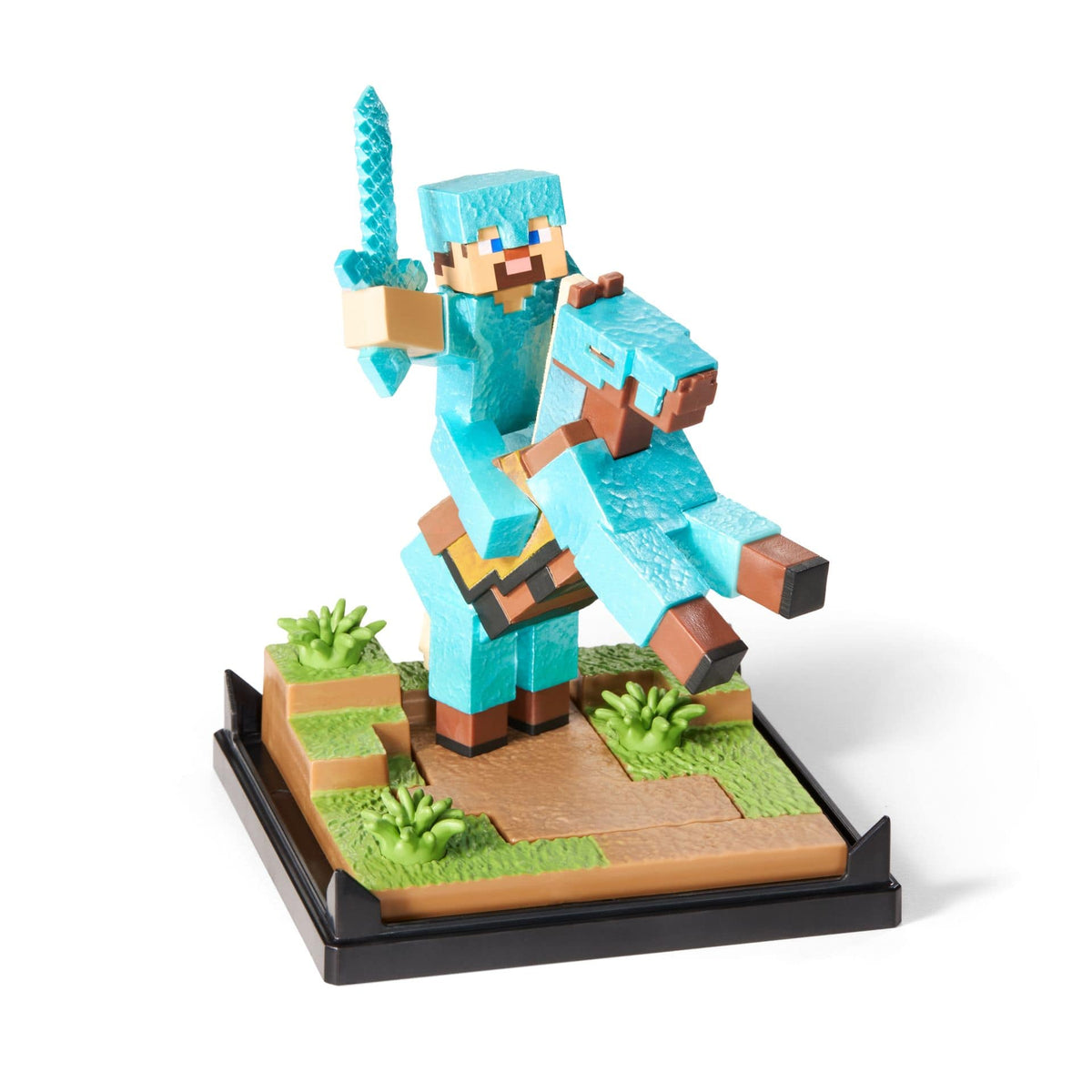 NOBLE COLLECTION - MINECRAFT - DIAMOND ARMOR STEVE AND HORSE 849421012731