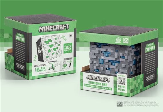 NOBLE COLLECTION Minecraft Illuminating Diamond Ore Replica 849421009458