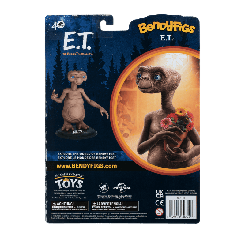 NOBLE COLLECTION - UNIVERSAL - E.T. - THE EXTRA-TERRESTRIAL BENDYFIG 849421007942