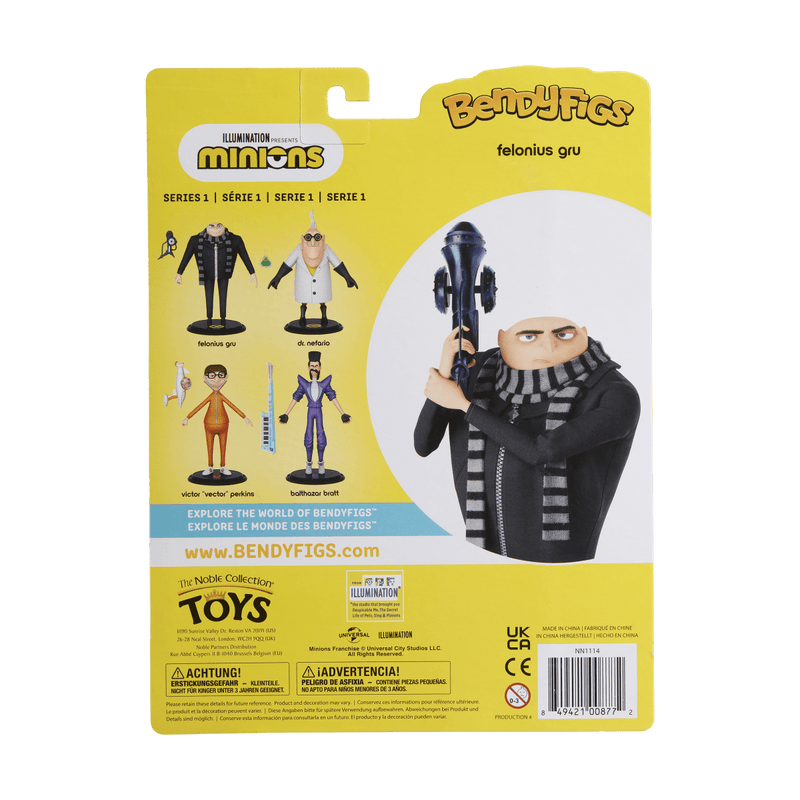NOBLE COLLECTION - UNIVERSAL - MINIONS - FELONIUS GRU BENDYFIG 849421008772