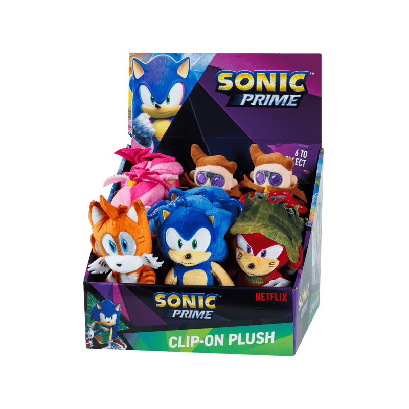 P.M.I. SONIC PRIME- CLIP ON PLUSH CHARACTER 15CM [ASSORTED] (S1) 7290117585566