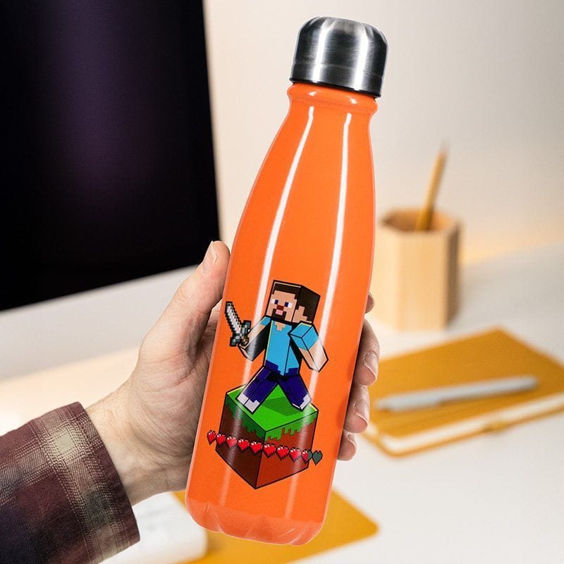 PALADONE MINECRAFT ALUMINIUM WATER BOTTLE 600ML V2 5056577718850