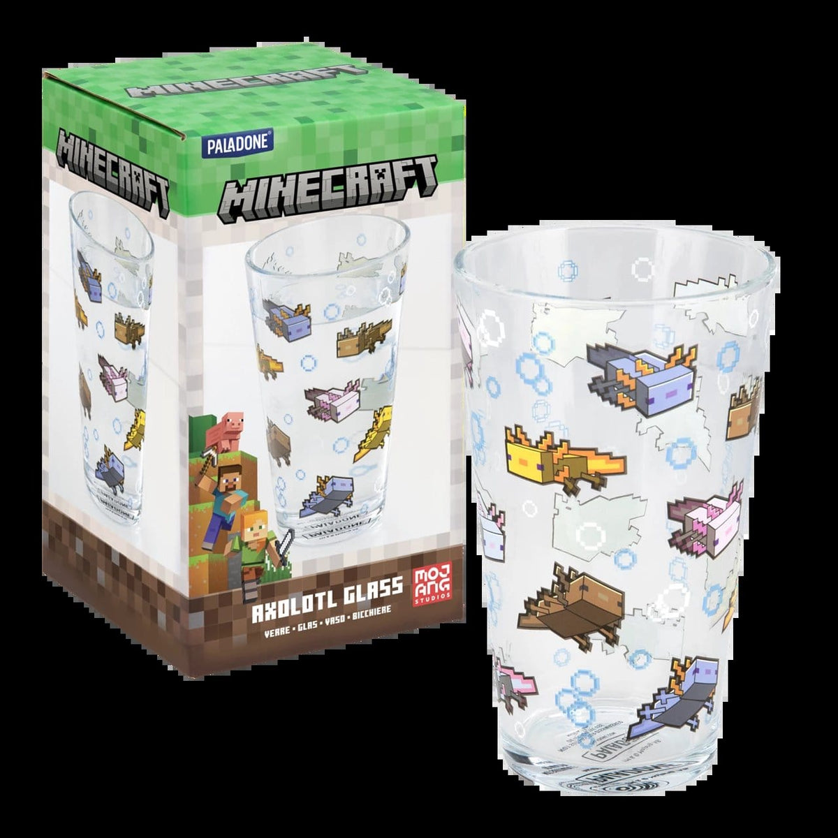 PALADONE Minecraft Axolotl Glass 5056577761214