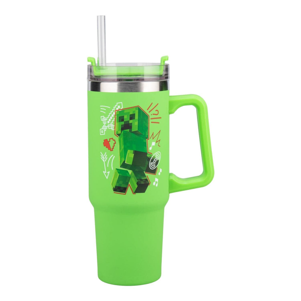 PALADONE Minecraft green 900ml multiway travel cup straw 5056577755756