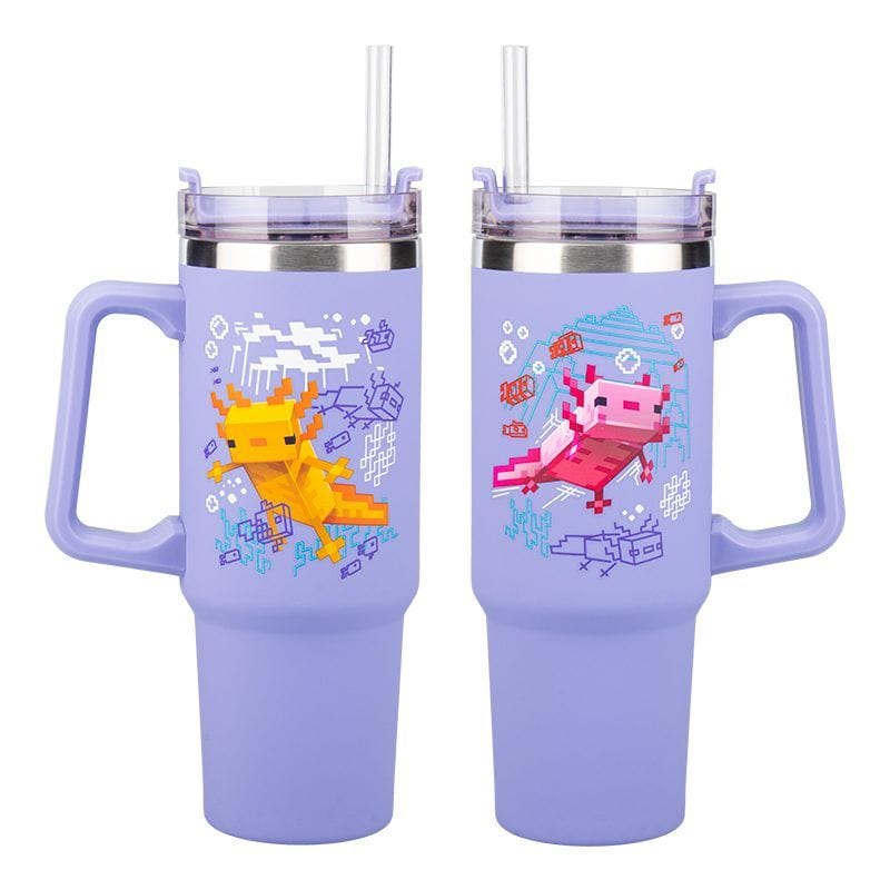 PALADONE MINECRAFT PURPLE 900ML MULTIWAY TRAVEL CUP STRAW 5056577760699