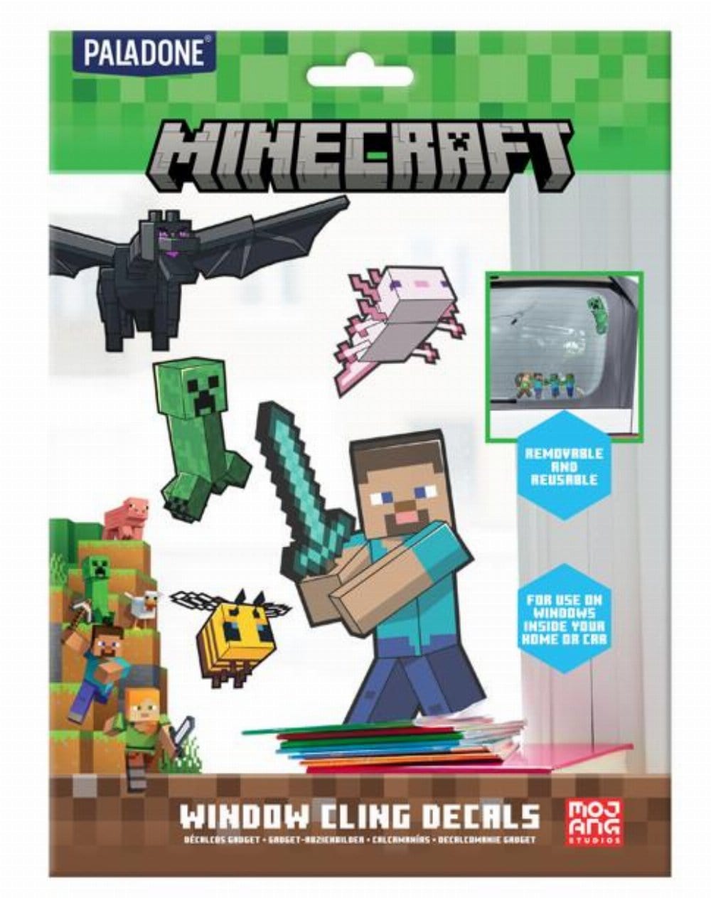 PALADONE MINECRAFT WINDOW CLING DECALS 5056577733075