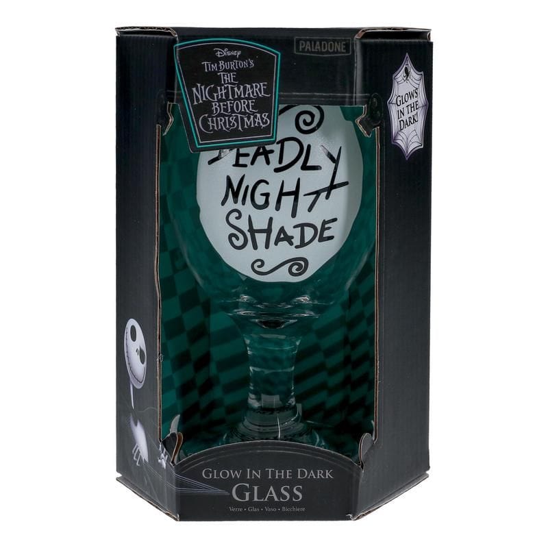 PALADONE NIGHTMARE BEFORE CHRISTMAS GLOW IN THE DARK GLASS 5056577708998