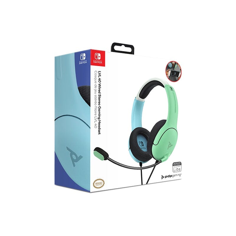 PDP LVL40 NINTENDO SWITCH WIRED HEADSET  BLUE / GREEN 708056068035