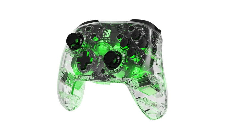PDP SWITCH 2 & 1 AFTERGLOW DELUXE CONTROLLER WIRELESS - TRANSPARENT 708056066062