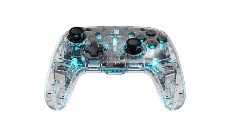 PDP SWITCH 2 & 1 AFTERGLOW DELUXE CONTROLLER WIRELESS - TRANSPARENT 708056066062