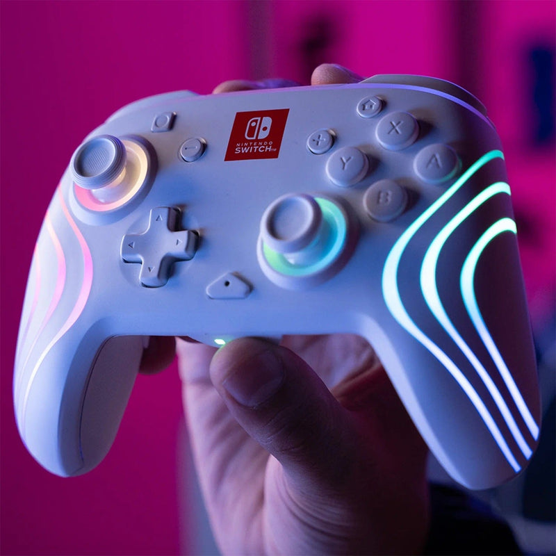 PDP SWITCH 2 & 1 AFTERGLOW WAVE WIRELESS CONTROLLER - WHITE 708056073893