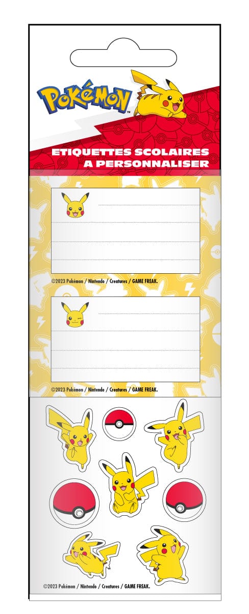 POKEMON - PIKACHU - SCHOOL STICKERS LABEL – igabiba