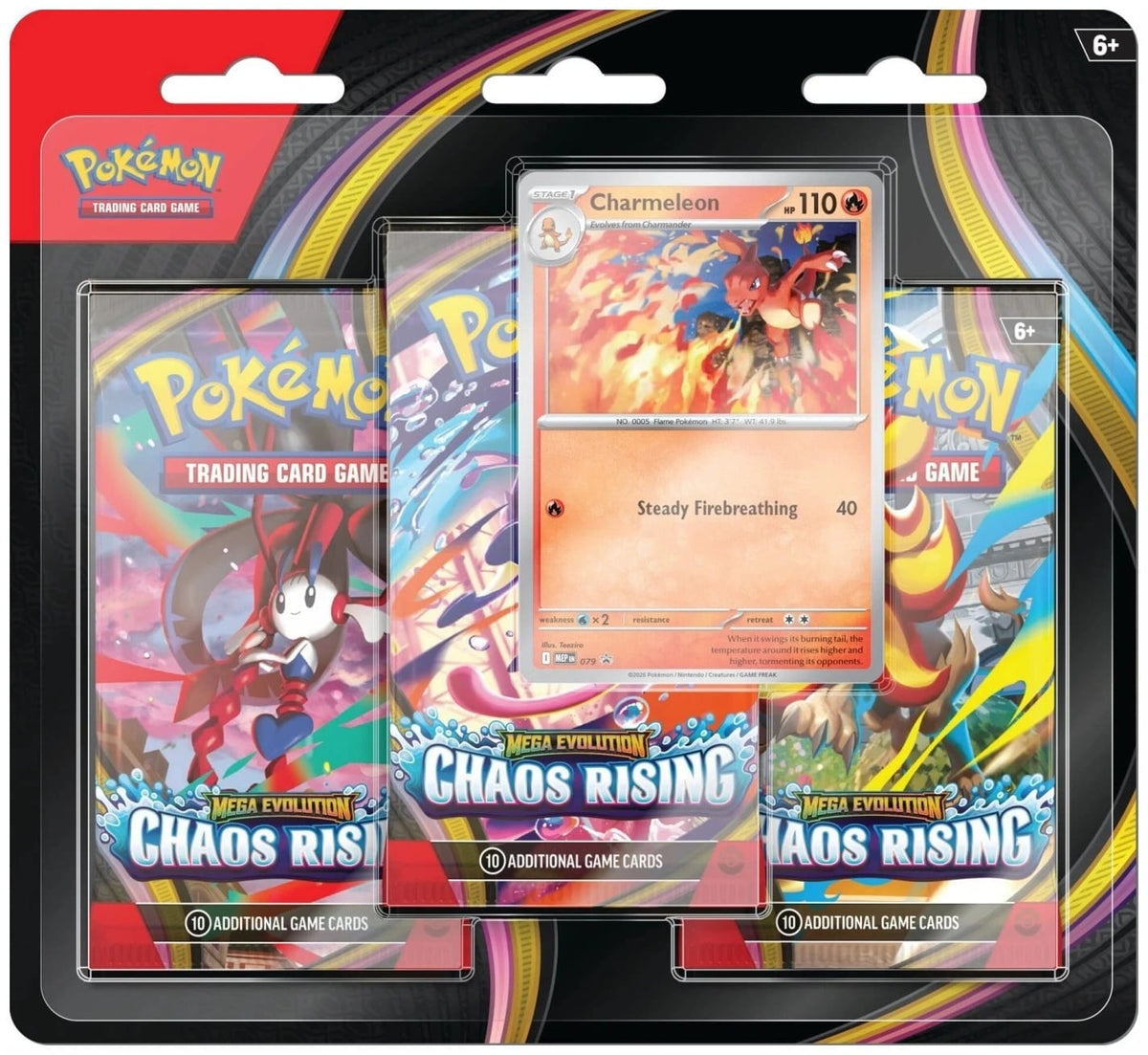 POKEMON TCG: MEGA EVOLUTION - CHAOS RISING - BLISTER 3-PACK 196214140165