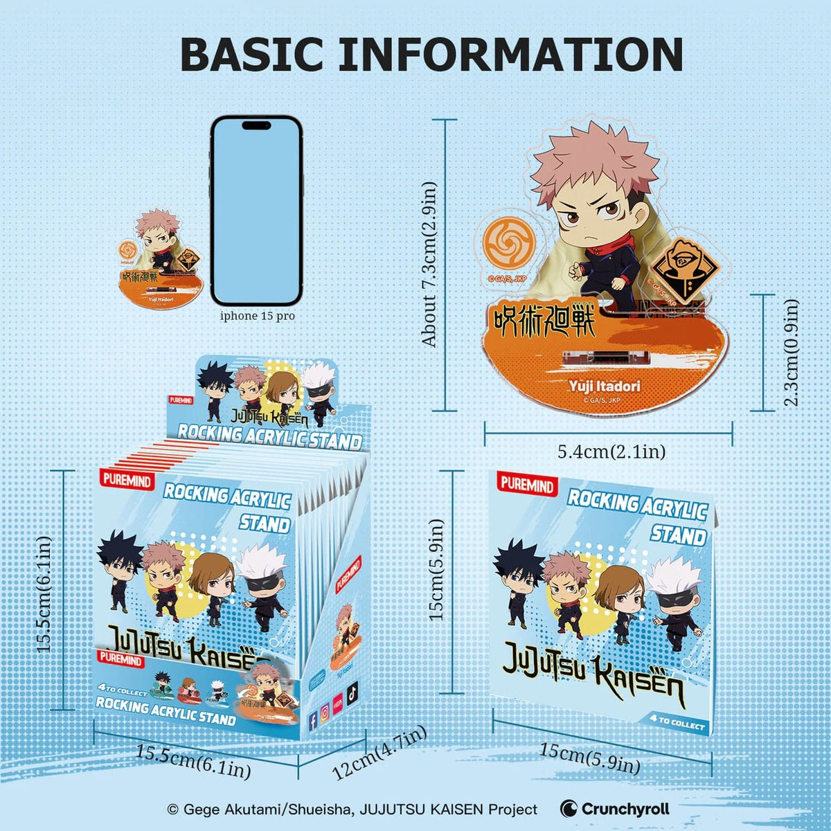 PUREMIND: JUJUSTU KAISEN - ROCKING ACRYLIC STAND (ASSORTED) 6973817324086