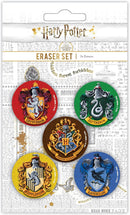 PYRAMID HARRY POTTER COLOURFUL CREST ERASER SET 5 PACK 5051265731050